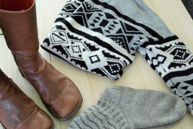 knit, boots, socks