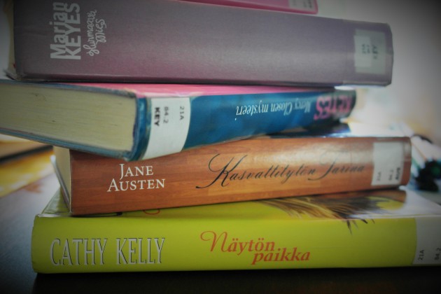 books of Jane Austen, Cathy Kelly and Marian Keyes